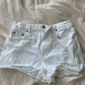 White Zara jean shorts